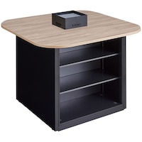 NAIKI キャビネットカウンター スクエアタイプ CF型/脚:ブラック 天板:サンドオーク/W1400×D1400 CFH1414WPBBSO 1台