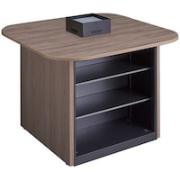 NAIKI キャビネットカウンター スクエアタイプ CF型/脚:ショコラアッシュ/天板:ショコラアッシュ 幕板:ブラック/W1400×D1400 CFH1414SPBCACAB 1台