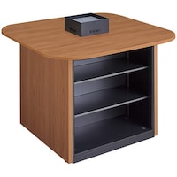 NAIKI キャビネットカウンター 脚:ミディアムウォールナット/天板:ミディアムウォールナット 幕板:ブラック/W1400×D1400 CFH1414SPBMWMWB 1台