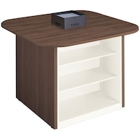 NAIKI キャビネットカウンター 脚:ダークウォールナット/天板:ダークウォールナット 幕板:ホワイト/W1400×D1400 CFH1414SPBWNWNW 1台