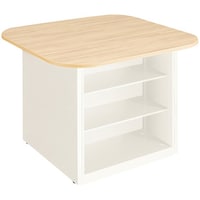 NAIKI キャビネットカウンター スクエアタイプ CF型/脚:ホワイト/天板:シルクウッド/W1400×D1400 CFH1414WWS 1台