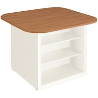 NAIKI キャビネットカウンター スクエアタイプ CF型/脚:ホワイト/天板:ミディアムウォールナット/W1400×D1400 CFH1414WWMW 1台