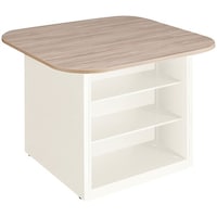 NAIKI キャビネットカウンター スクエアタイプ CF型/脚:ホワイト/天板:サンドオーク 幕板:ホワイト/W1400×D1400 CFH1414SWSOW 1台