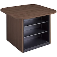 NAIKI キャビネットカウンター 脚:ダークウォールナット/天板:ダークウォールナット 幕板:ブラック/W1400×D1400 CFH1414SWNWNB 1台