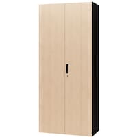 NAIKI ワードローブ CW型/扉:サンドオーク 本体:ブラック/W899×D450×H2100 CW0921WBSO 1台