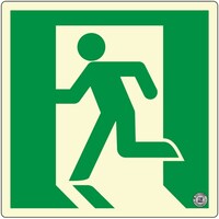 エルティーアイ アルファフラッシュ 非常用標識 高輝度蓄光式誘導標識 硬質塩ビ板タイプ C級認定品(HP051号) 消防認定品 PSNシリーズ 150mm×150mm×1.5mm PSN860 1枚