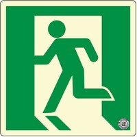 エルティーアイ アルファフラッシュ 非常用標識 高輝度蓄光式誘導標識 硬質塩ビ板タイプ C級認定品(HP051号) 消防認定品 PSNシリーズ 120mm×120mm×1.5mm PSN805 1枚