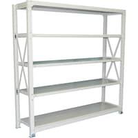 双福鋼器 中量ボルト式ラック 500kg 2400×1500×700 天地5段 単体 ホワイトグレー MSH85K5SW 1台