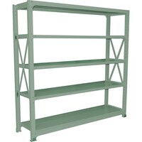 双福鋼器 中量ボルト式ラック 500kg 2100×1200×770 天地5段 単体 ライトグリーン MSH74E5SG 1台