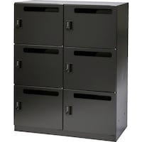 トラスコ中山 TRUSCO パーソナルロッカー(セキュリティーダイヤル錠タイプ) 2列3段 6人用 投入口付 H1110ブラック TPL06BKRD 1台