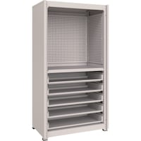 トラスコ中山 TRUSCO M3中量棚 背板・側板付 W900XD595XH1800 中棚1段スライド棚5段 パンチングパネル付 M36363IPP3SL35SG 1台