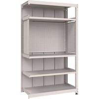 トラスコ中山 TRUSCO M3中量棚 背板付 W1200XD595XH2100 中棚3段 パンチングパネル付 連結 M3U7465IPP4SGB 1台