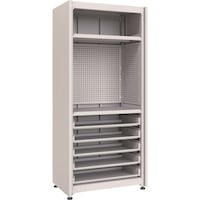 トラスコ中山 TRUSCO M3中量棚 背板・側板付 W900XD595XH2100 中棚2段スライド棚5段 パンチングパネル付 M3U7364IPP3SL35SG 1台