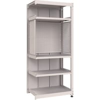 トラスコ中山 TRUSCO M3中量棚 背板付 W900XD595XH2100 中棚3段 パンチングパネル付 連結 M3U7365IPP3SGB 1台