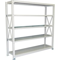 双福鋼器 中量ボルト式ラック 300kg 2400×1200×1490 天地5段 単体 ホワイトグレー MSL84W5SW 1台