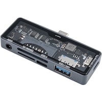 ナカバヤシ ナカバヤシ 2ポートコンボハブ PD対応 USB3.2Gen1 TypeCスケルトン(3.5mm 4極付き) COMC3SD163GY 1個