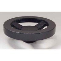 小西製作所 MIYOSHI 角リム朝顔形ハンドル車 黒色焼付塗装 KBNー100(握り用ネジ穴なし) ハンドル径100mm KBN100 1個