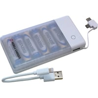 エアージェイ airJ 単3アルカリ6本型乾電池充電器ライトニング、micro&TYPECケーブル付きWH BJMUSB6AWH 1個