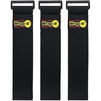 JJAAMM WrapーIt 配線コード用伸縮性収納ストラップ 18インチ 黒 70318B 1S(3個)