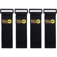 JJAAMM WrapーIt 配線コード用伸縮性収納ストラップ 12インチ 黒 70412B 1S(4個)