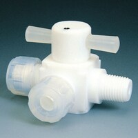 フロンケミカル フロンケミカル フッ素樹脂(PTFE)オス三方バルブ圧入型 6φ×R1/4 NR0012001 1個