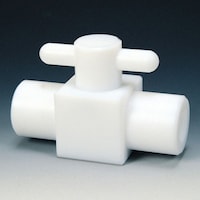 フロンケミカル フロンケミカル チューブ継手(フッ素樹脂) PTFE コンパクト二方ボールバルブ RC3/4 フッ素ゴム NR1203004 1個