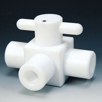 フロンケミカル フロンケミカル チューブ継手(フッ素樹脂) PTFE コンパクト三方ボールバルブ RC1/4 パーフロ NR1204004 1個