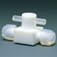 フロンケミカル フロンケミカル チューブ継手 フッ素樹脂(PTFE)ミニ二方バルブ圧入型 4パイ NR1446003 1個