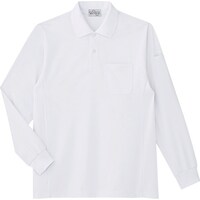 ミドリ安全 ミドリ安全 エコ帯電防止 長袖ポロシャツ ホワイト L PS210UEL 1着