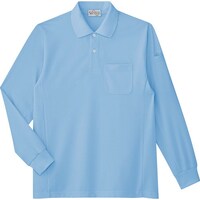 ミドリ安全 ミドリ安全 エコ帯電防止 長袖ポロシャツ サックス SS PS212UESS 1着