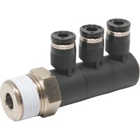 ニホンピスコ PISCO チューブフィッティング トリプルユニバーサルエルボチューブ4ネジ03 PHT403 1個