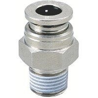 ニホンピスコ PISCO チューブフィッティングブラスストレート チューブ8ネジR1/4ゴムFKMカバー無 KC8021F 1個