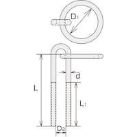 水本 水本 ステンレス 係船環MU型 リング内径120mm MU16 1個