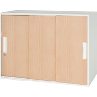 ダイシン DAISHIN 壁面収納庫 窓付き3枚引戸型 上下兼用D450 木目柄 V94507MTS 1台