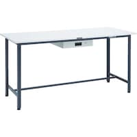 トラスコ中山 TRUSCO 軽荷重立作業台(300kg)HAE型 1800X750XH900 薄型1段引出付 ダークグレー色 HRAE1800UDK1DG 1台