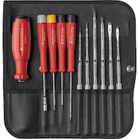PBスイスツールズ 差替式ドライバーセット 10本組 ロールアップケース付