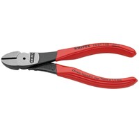 KNIPEX 硬線用 強力型斜ニッパー 140mm プラスチックコーティングハンドル 黒防錆コート