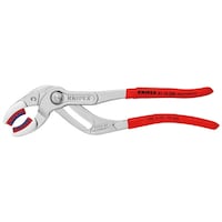 KNIPEX パイププライヤー 250mm 滑り止めプラスチックコーティングハンドル クロムメッキ プラスチックアゴ付
