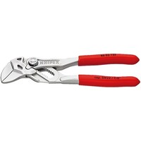 KNIPEX プライヤーレンチ 125mm プラスチックコーティングハンドル クロムメッキ パック入