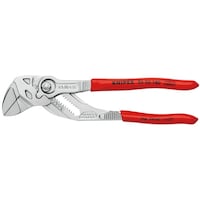 KNIPEX プライヤーレンチ 180mm プラスチックコーティングハンドル クロムメッキ パック入