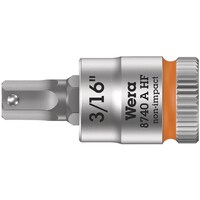 Wera 差込角1/4DR 保持機能を備えたヘックスプラスビットソケット 先端サイズ3/16inch 全長28mm