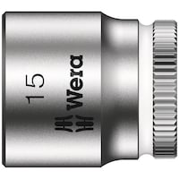 Wera 差込角1/4DR 1/4インチZYKLOPソケット 六角差込サイズ15mm 全長23mm