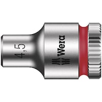 Wera 差込角1/4DR 1/4インチZYKLOPソケット 六角差込サイズ4.5mm 全長23mm