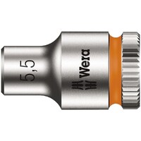 Wera 差込角1/4DR 1/4インチZYKLOPソケット 六角差込サイズ5.5mm 全長23mm