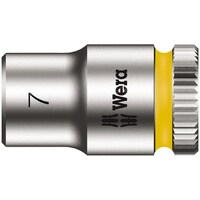Wera 差込角1/4DR 1/4インチZYKLOPソケット 六角差込サイズ7mm 全長23mm