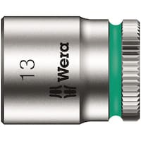 Wera 差込角1/4DR 1/4インチZYKLOPソケット 六角差込サイズ13mm 全長23mm