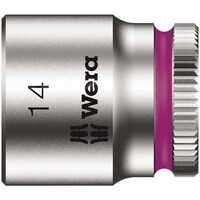 Wera 差込角1/4DR 1/4インチZYKLOPソケット 六角差込サイズ14mm 全長23mm