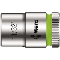 Wera 差込角1/4DR 1/4インチZYKLOPソケット 六角差込サイズ11/32inch 全長23mm