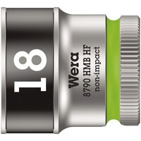 Wera 差込角3/8DR 保持機能付き ZYKLOPソケット 六角差込サイズ18mm 全長29mm