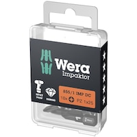 Wera 10個入 ポジドライブ用 ダイヤモンドコーティングドライバービット インパクト用 先端サイズPZ1 全長25mm